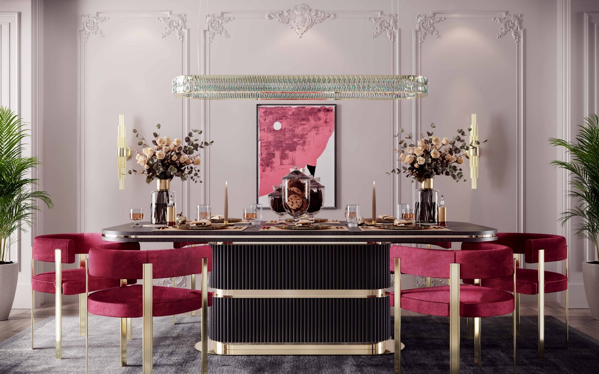 https://castrolighting.com/uploads/photos/blog/Viva_Magenta_Interior_Aesthetics/Castro_Lighting_Columns_Chair_dinner_table_full_view.png