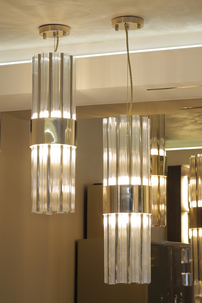 Luxury showroom interior in Kyiv, Ukraine, featuring Castro Lighting at Brunello Interior Boutique.