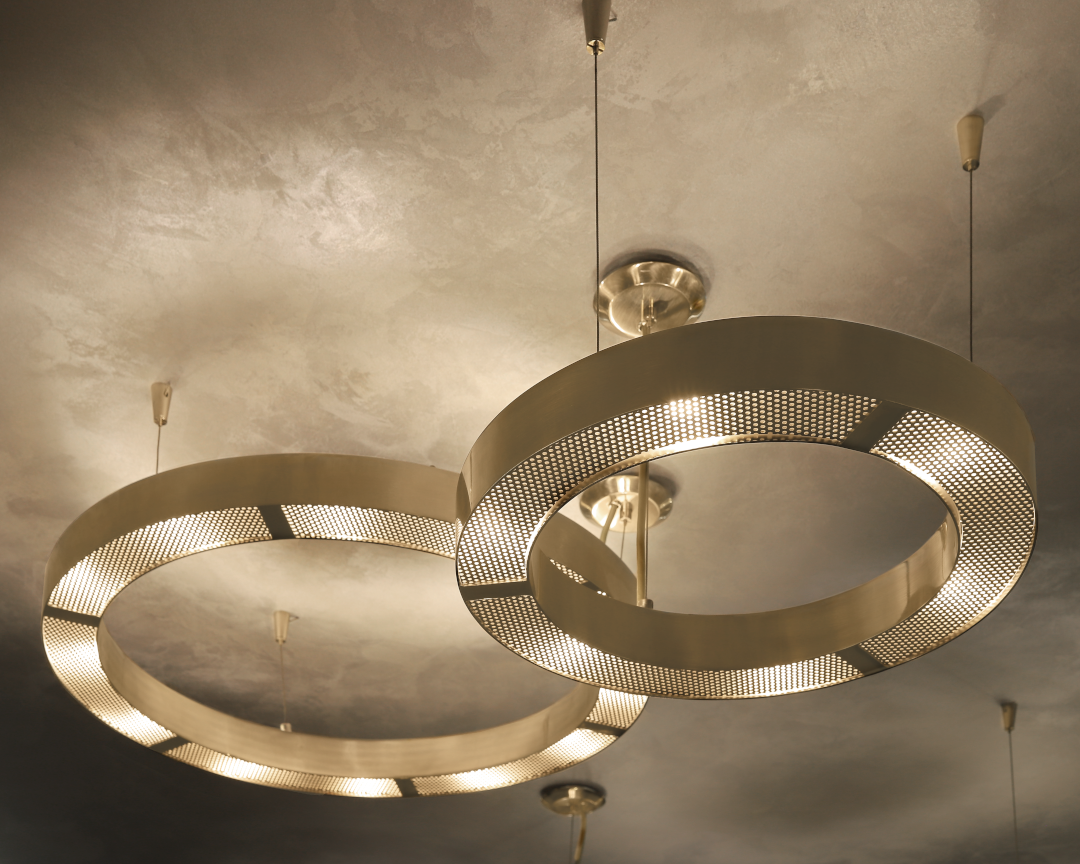 Luxury showroom interior in Kyiv, Ukraine, featuring Castro Lighting at Brunello Interior Boutique.