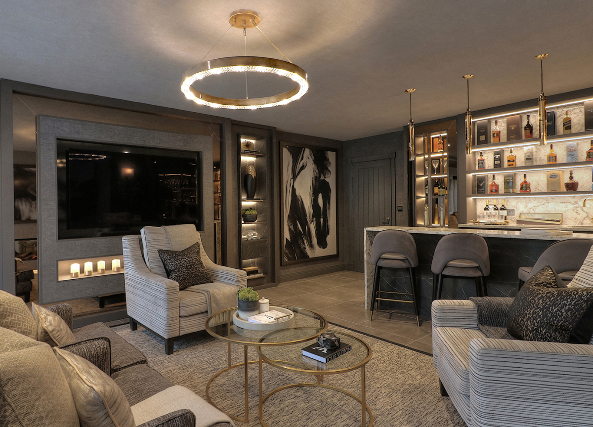 Elegant Home Bar Living Room In Codsall Uk